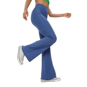 Aerie Blue Ribbed Boot Cut Pants